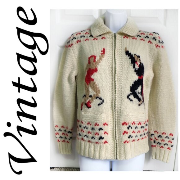 Vintage Mary Maxim skaters cardigan in heavy wool - Picture 1 of 8